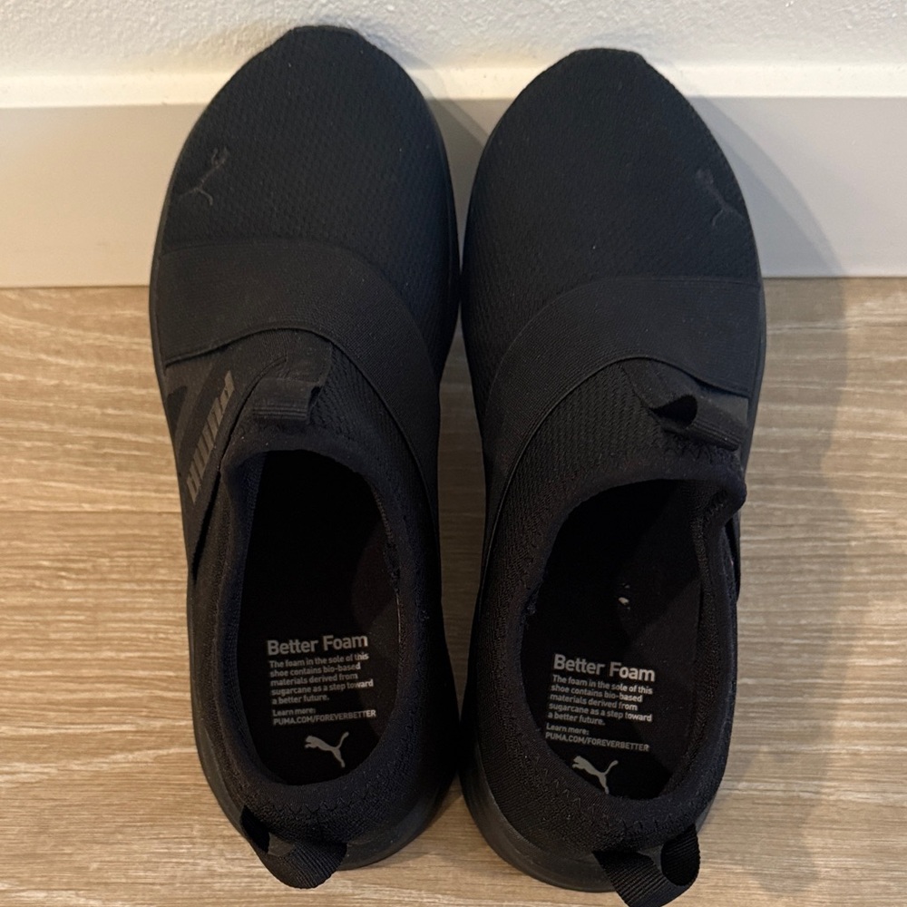 Puma Women's Black Slip-On Sneakers